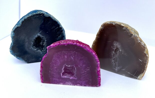 Agaat Geode Set x3 assorti