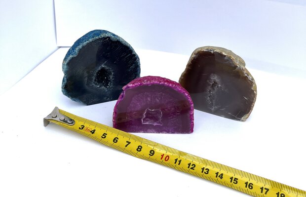 Agaat Geode Set x3 assorti
