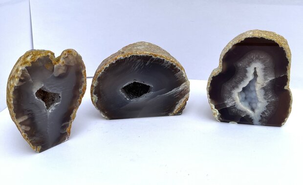 Agaat Geode Set x3 assorti Naturel 