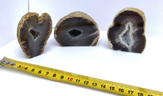 Agaat Geode Set x3 assorti Naturel 