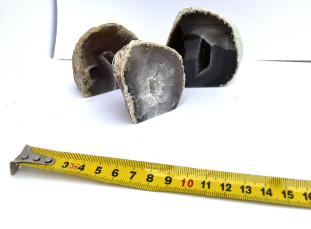 Agaat Geode Set x3 assorti Naturel 