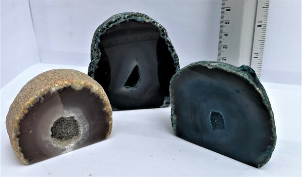 Agaat Geode Set x3 assorti
