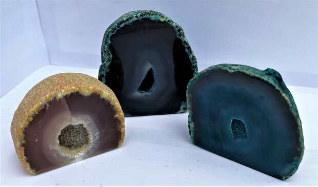 Agaat Geode Set x3 assorti