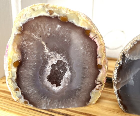 Agaat Geode Set x3 assorti Naturel 