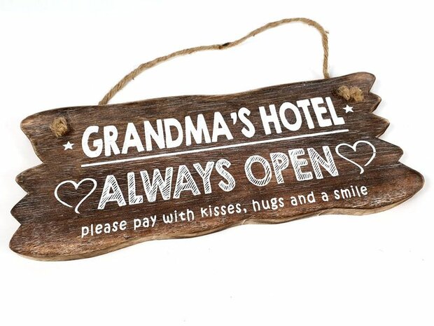 Tekstbord  - Grandma's Hotel