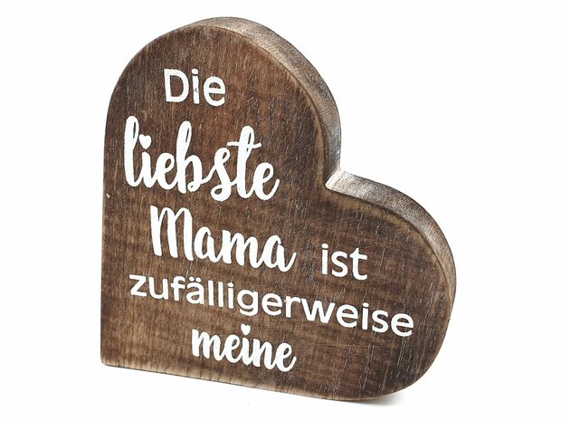 Tekstbord - Hart  - Die liebste Mama