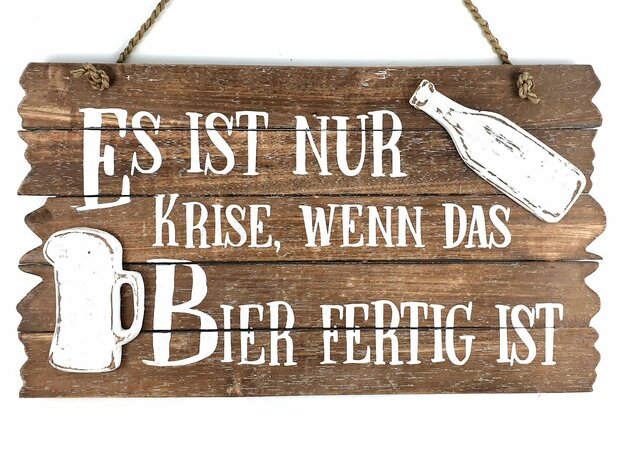 Tekstbord 45 cm  - Krise der Bier