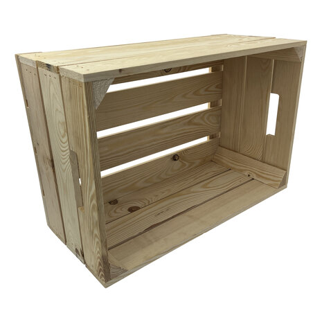 Houten krat XL nieuw met handgreep  L59cm