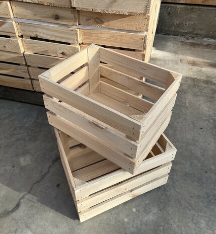 Houten fruitkistje nieuw drie planks (4cm) L40cm xB30cm xH25cm