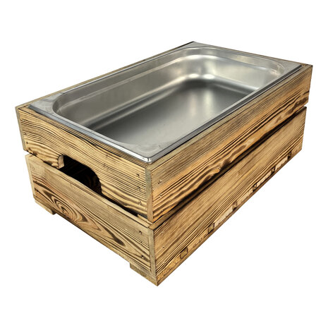 Kist nieuw gebrand 55.5cm (Geschikt voor waterbak en binnenbak&nbsp;chafing dish&nbsp; )