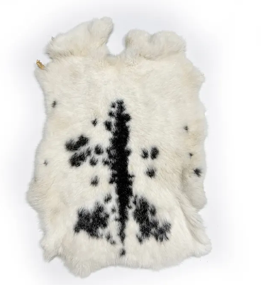 Konijnenvachtje Gemeleerd wit zwartgrijs AA Kwaliteit