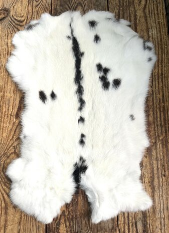 Konijnenvachtje Gemeleerd wit zwartgrijs AA Kwaliteit