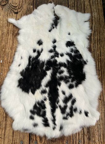 Konijnenvachtje Gemeleerd wit zwartgrijs AA Kwaliteit