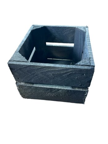 Nieuw houten kistje L22xB20xH16 zwart 