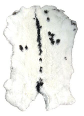 Konijnenvachtje Gemeleerd wit zwartgrijs AA Kwaliteit