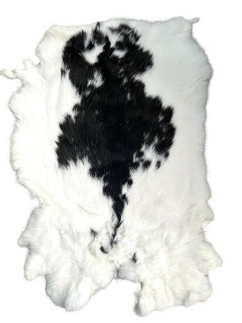 Konijnenvachtje Gemeleerd wit zwartgrijs AA Kwaliteit