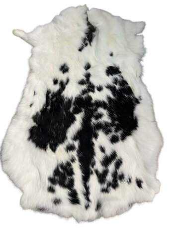 Konijnenvachtje Gemeleerd wit zwartgrijs AA Kwaliteit