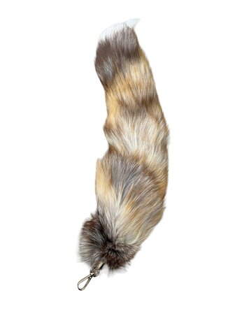 Vossenstaart 35cm  Gem&ecirc;leerd (met sleutelhanger)