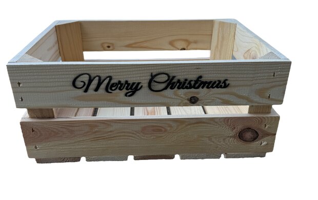 Nieuw kistje L38xB28xH16 Merry Christmas - Cursief