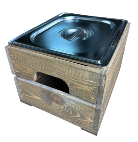 Kistje nieuw Old Brown 36cm (Geschikt voor waterbak en binnenbak&nbsp;chafing dish&nbsp; GN1/2 )