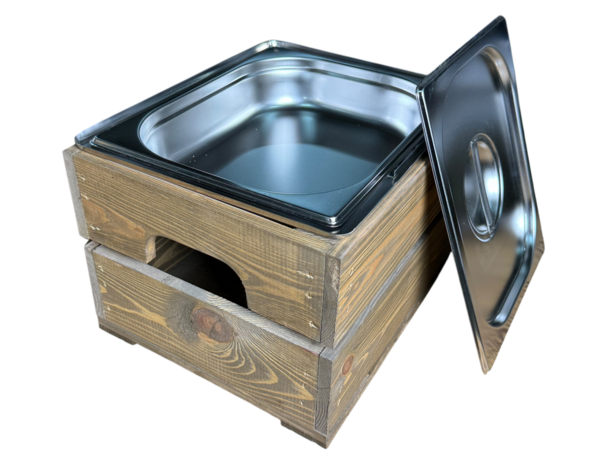 Kistje nieuw Old Brown 36cm (Geschikt voor waterbak en binnenbak&nbsp;chafing dish&nbsp; GN1/2 )