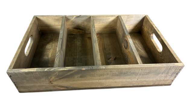 Kist nieuw , met vakken - bestekbak - 55,5cm Old Brown