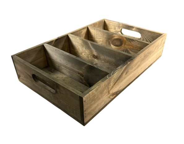 Kist nieuw , met vakken - bestekbak - 55,5cm Old Brown