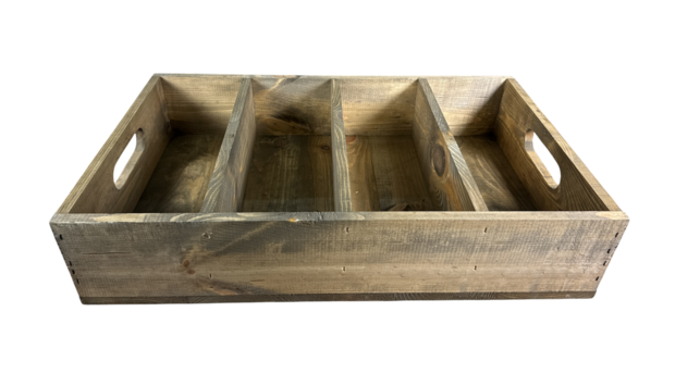 Kist nieuw , met vakken - bestekbak - 55,5cm Old Brown