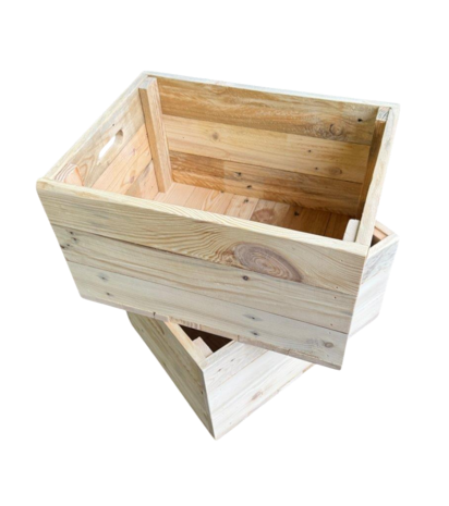 Kistje zeer stevig, nieuw gemaakt van gebruikt hout - Naturel 40cm 