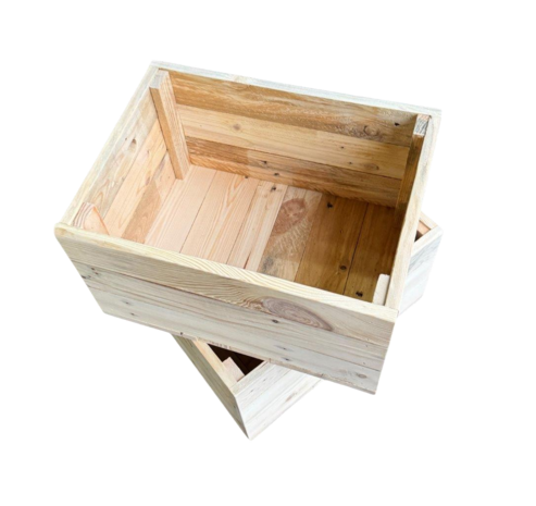 Kistje zeer stevig, nieuw gemaakt van gebruikt hout - Naturel 40cm 