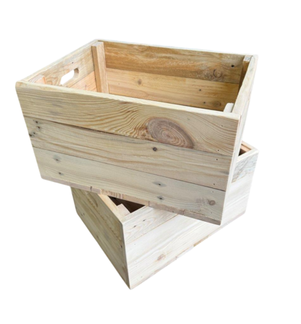 Kistje zeer stevig, nieuw gemaakt van gebruikt hout - Naturel 40cm 