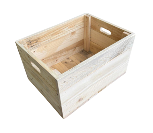 Kistje zeer stevig, nieuw gemaakt van gebruikt hout - Naturel 40cm 