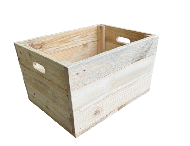 Kistje zeer stevig, nieuw gemaakt van gebruikt hout - Naturel 40cm 