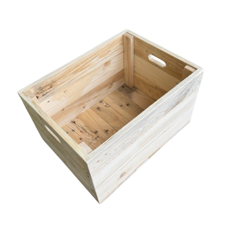 Kistje zeer stevig, nieuw gemaakt van gebruikt hout - Naturel 40cm 