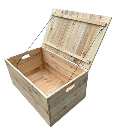 Klepkist XXL Zeer stevig met vaste deksel gemaakt van gebruikt hout - Naturel 80 cm 