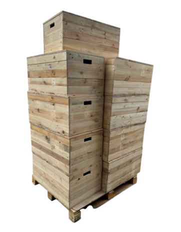 Klepkist XXL Zeer stevig met vaste deksel gemaakt van gebruikt hout - Naturel 80 cm 