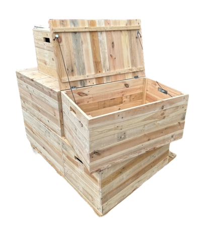 Klepkist XXL Zeer stevig met vaste deksel gemaakt van gebruikt hout - Naturel 80 cm 