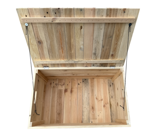 Klepkist XXL Zeer stevig met vaste deksel gemaakt van gebruikt hout - Naturel 80 cm 
