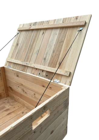 Klepkist XXL Zeer stevig met vaste deksel gemaakt van gebruikt hout - Naturel 80 cm 