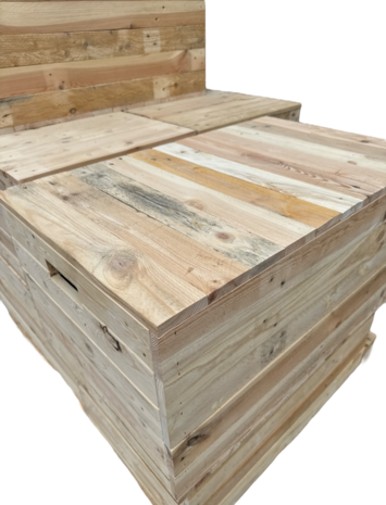 Klepkist XXL Zeer stevig met vaste deksel gemaakt van gebruikt hout - Naturel 80 cm 