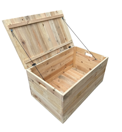 Klepkist XXL Zeer stevig met vaste deksel gemaakt van gebruikt hout - Naturel 80 cm 