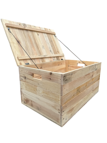 Klepkist XXL Zeer stevig met vaste deksel gemaakt van gebruikt hout - Naturel 80 cm 