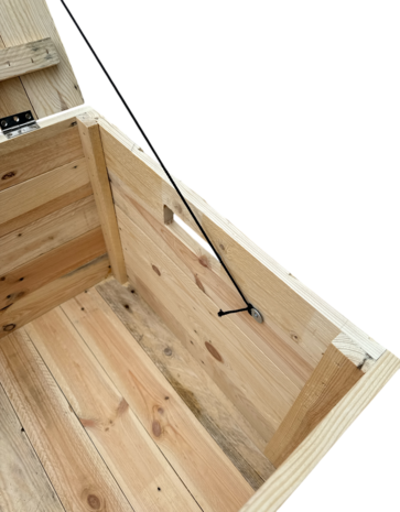 Klepkist XXL Zeer stevig met vaste deksel gemaakt van gebruikt hout - Naturel 80 cm 