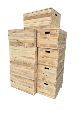 Klepkist XXL Zeer stevig met vaste deksel gemaakt van gebruikt hout - Naturel 80 cm 