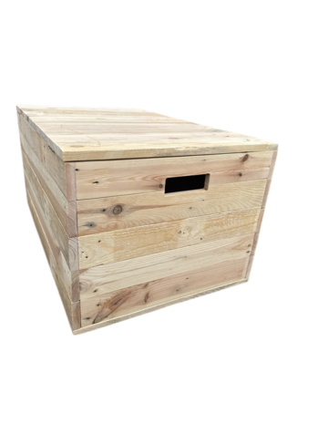 Klepkist XXL Zeer stevig met vaste deksel gemaakt van gebruikt hout - Naturel 80 cm 