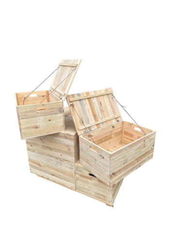 Klepkist XXL Zeer stevig met vaste deksel gemaakt van gebruikt hout - Naturel 80 cm 