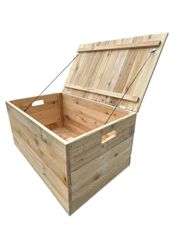 Klepkist XXL Zeer stevig met vaste deksel gemaakt van gebruikt hout - Naturel 80 cm 