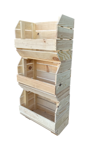 Stapelbaar Houten Kistje &ndash; 40x22x30 cm Naturel 