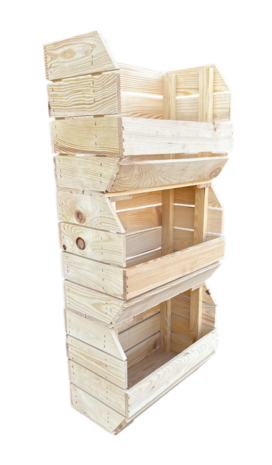 Stapelbaar Houten Kistje &ndash; 40x22x30 cm Naturel 