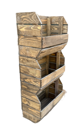 Stapelbaar Houten Kistje &ndash; 40x22x30 cm Old Brown